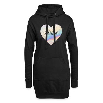 Padel Niedliches Herz | Padel-Sport-Liebhaber - Hoodie-Kleid - Schwarz - Vorne