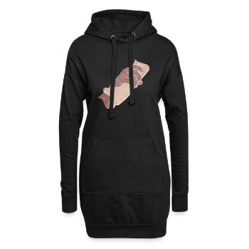 "Helping Hands", Boho Line Art Design, Series Hands - Hoodie Dress - black - Front