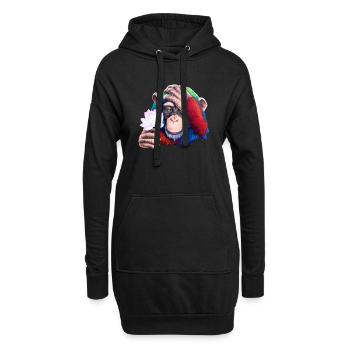 Monkey Loves Nature - Graffiti - Hoodie-Kleid - Schwarz - Vorne