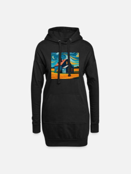 Weizenfeld im Norden Bayerns - Hoodie-Kleid - Schwarz