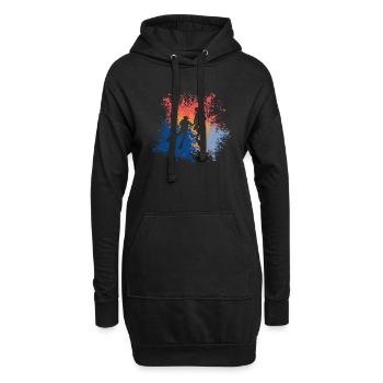 Plongée Plongée Rétro - Sweat-shirt à capuche long Femme - noir - Devant