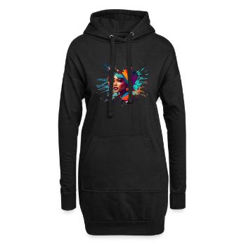 Retro spot 15 - Hoodie-Kleid - Schwarz - Vorne