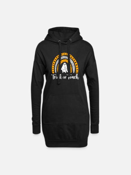 Trick Or Teach Rainbow Ghost - Sweat-shirt à capuche long Femme - noir