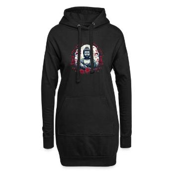 Statue de Bouddha - Sweat-shirt à capuche long Femme - noir - Devant