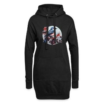 Wintervogel - Hoodie-Kleid - Schwarz - Vorne