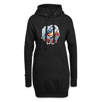 Tannenmeise im Winter - Hoodie-Kleid - Schwarz - Vorne