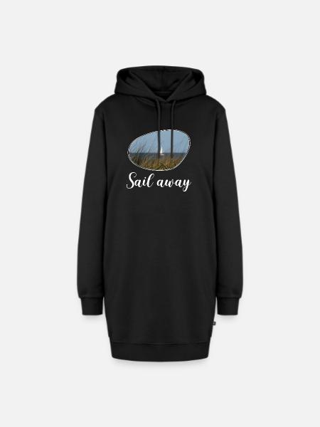 Sail away - Hoodie-Kleid - Schwarz