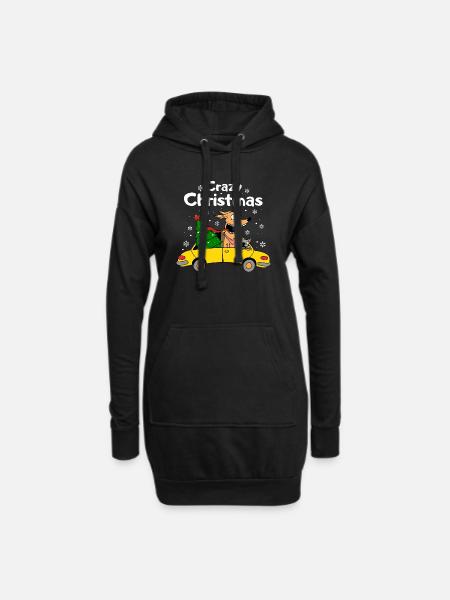 Weihnachten und Humor - Hoodie-Kleid - Schwarz