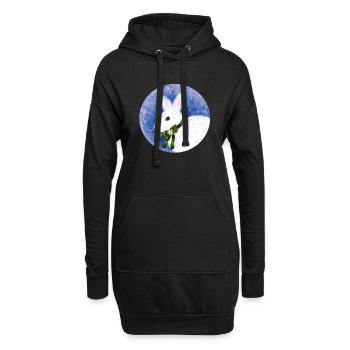 Lapin d’hiver - Sweat-shirt à capuche long Femme - noir - Devant