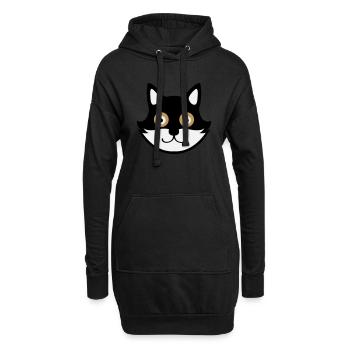 cat - Hoodie-Kleid - Schwarz - Vorne