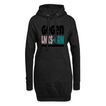 gegen lnks grn II - Hoodie-Kleid - Schwarz - Vorne