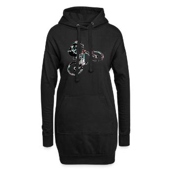 vtt descente - Sweat-shirt à capuche long Femme - noir - Devant