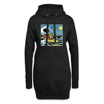 Lustiges Geschenk für Katzenliebhaber - Hoodie-Kleid - Schwarz - Vorne