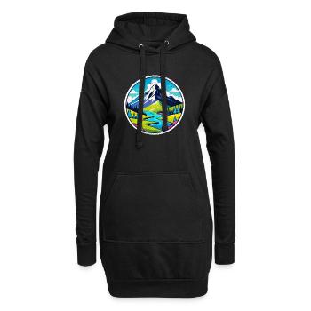 Berg Natur Wandern Klettern See - Hoodie-Kleid - Schwarz - Vorne