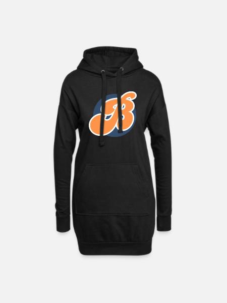 Buchstabe b sport orange - Hoodie-Kleid - Schwarz