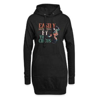 Facilement distrait par la fête costumée des numéros de cirque - Sweat-shirt à capuche long Femme - noir - Devant