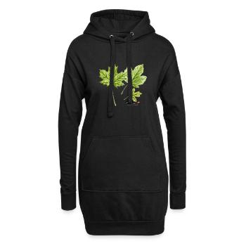 Feuilles d’érable - Sweat-shirt à capuche long Femme - noir - Devant