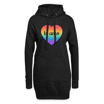 Te amo I love you auf Spanisch - Hoodie-Kleid - Schwarz - Vorne