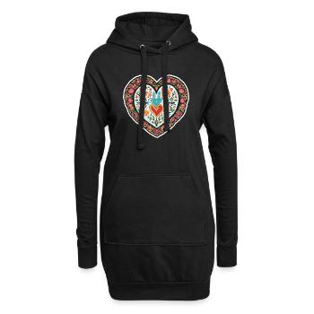 Love is Superpower - Hoodie-Kleid - Schwarz - Vorne