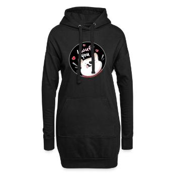 Chien Coréen - Style Japonais 09 - Sweat-shirt à capuche long Femme - noir - Devant