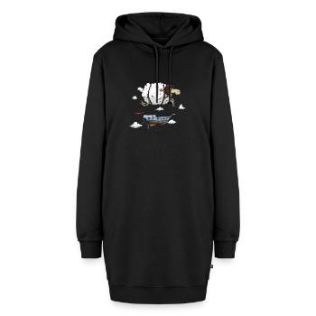 Luftschiff Fliegende Schafe - Hoodie-Kleid - Schwarz - Vorne - AI Model Female 172 light (172cm)