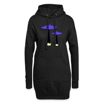 pilze 2 - Hoodie-Kleid - Schwarz - Vorne