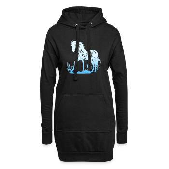 Cowboy Lustiger Cowboyhut Wild Western Rodeo Texas - Hoodie-Kleid - Schwarz - Vorne