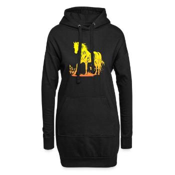 Cowboy Lustiger Cowboyhut Wild Western Rodeo Texas - Hoodie-Kleid - Schwarz - Vorne