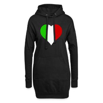 herz italien - Hoodie-Kleid - Schwarz - Vorne