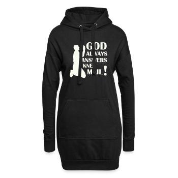 Dieu répond 02 - Sweat-shirt à capuche long Femme - noir - Devant