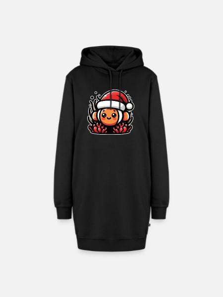 Anemonenfisch Clownfisch Weihnachten - Hoodie-Kleid - Schwarz