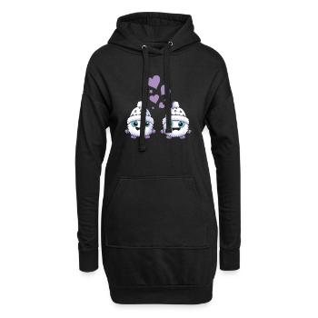 Monstre Amour d’Hiver - Sweat-shirt à capuche long Femme - noir - Devant
