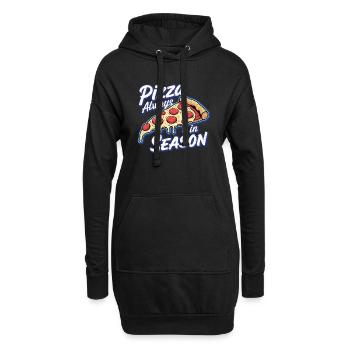 pizza toujours de saison - fast food italien - Sweat-shirt à capuche long Femme - noir - Devant