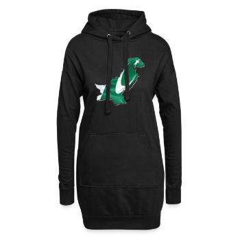 Drapeau du Pakistan sur la carte du Pakistan - Sweat-shirt à capuche long Femme - noir - Devant