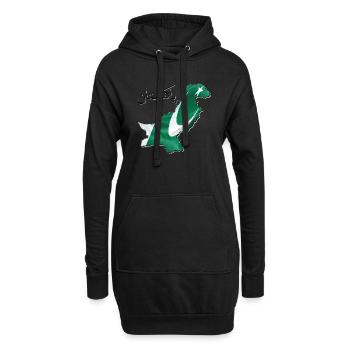 Pakistan Flagge in der Pakistan Landkarte PK - Hoodie-Kleid - Schwarz - Vorne