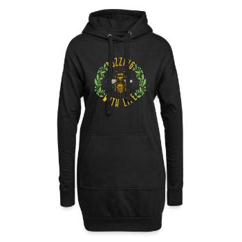 Summen von Bienen - Hoodie-Kleid - Schwarz - Vorne