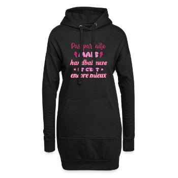 Pas parfaite mais handballeuse,Handball,handball - Sweat-shirt à capuche long Femme - noir - Devant