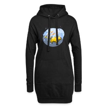 Yellow Catmarine - Hoodie-Kleid - Schwarz - Vorne