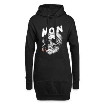 Moin Skull Totenkopf Pfeife Hamburg Plattdeutsch - Hoodie-Kleid - Schwarz - Vorne