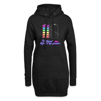 Pas de pouvoir sans Amour - Sweat-shirt à capuche long Femme - noir - Devant