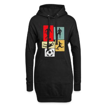 Football rétro - Sweat-shirt à capuche long Femme - noir - Devant