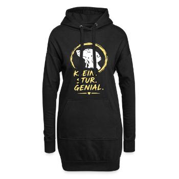 Petit. Têtu. Génial. Logo du chien - Sweat-shirt à capuche long Femme - noir - Devant