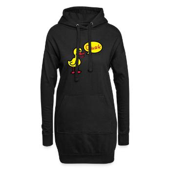 Quak - Ente 3 - Hoodie-Kleid - Schwarz - Vorne