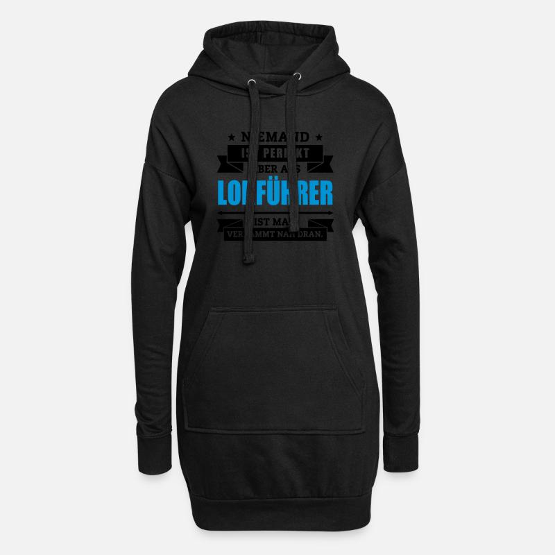 Funshirt Lokführer - Hoodie-Kleid - Schwarz
