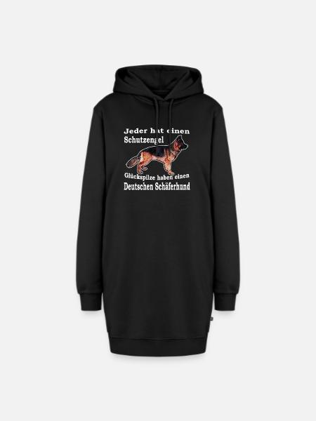 Schutzengel Schäferhund W - Hoodie-Kleid - Schwarz