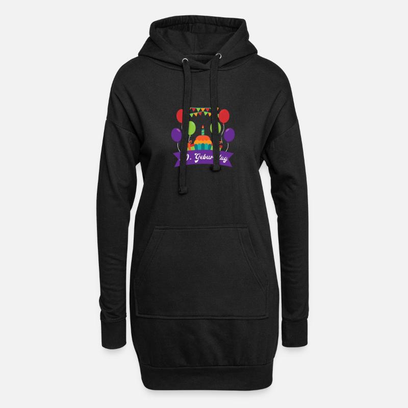 80 Geburtstag - Hoodie-Kleid - Schwarz
