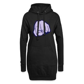 main doigt hand finger montre pointe 230 - Sweat-shirt à capuche long Femme - noir - Devant
