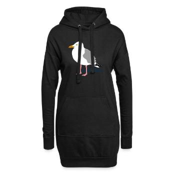 möwe seagull gull hafen segeln sailing hamburg - Hoodie-Kleid - Schwarz - Vorne