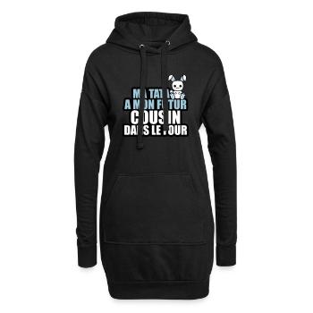 ma tata a mon futur cousin dans le four - Sweat-shirt à capuche long Femme - noir - Devant