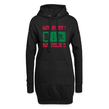 Sauve qui peut PAPA cuisine !!! - Hoodie-Kleid - Schwarz - Vorne